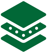 Abstract green layers with dots icon