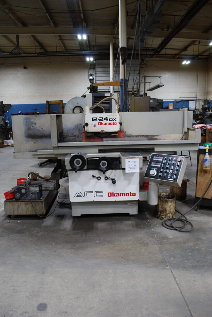 Okamoto surface grinder machine in workshop